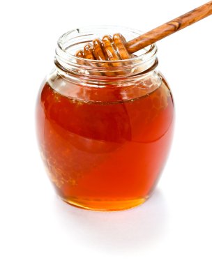 Honey with dipper and jar clipart