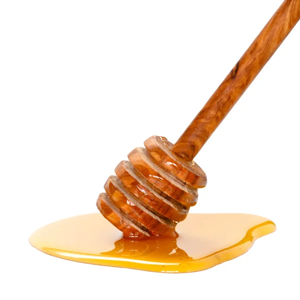 Honey with dipper — Stock Photo, Image