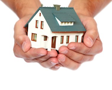 House in hand clipart