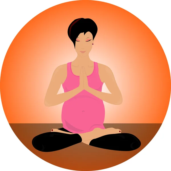 Állítsa be a jóga. Meditáció, asana, lotus — Stock Vector
