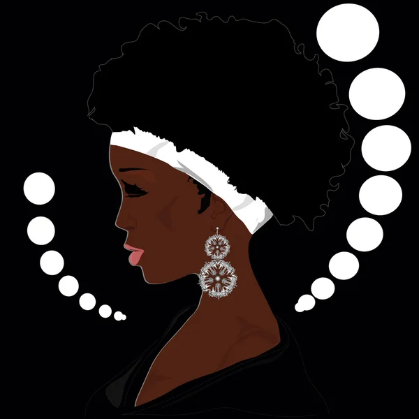 Glamour mujer africana — Vector de stock
