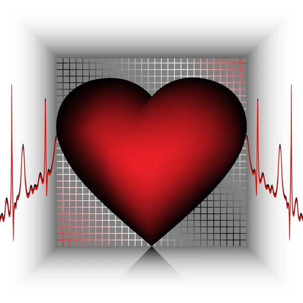 Battito cardiaco, illustrazione vettoriale, eps10 — Vettoriale Stock