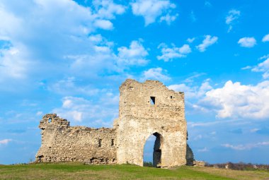 Spring ancient fortress ruins clipart
