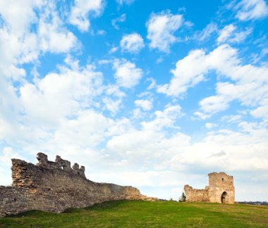 Spring ancient fortress ruins clipart