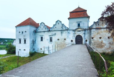 Summer evening Svirzh Castle view(Ukraine). clipart