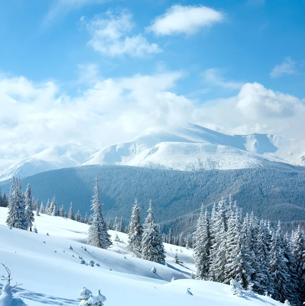 Havas téli hegyvidéki táj — Stock Fotó