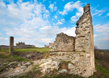 Spring ancient fortress ruins clipart