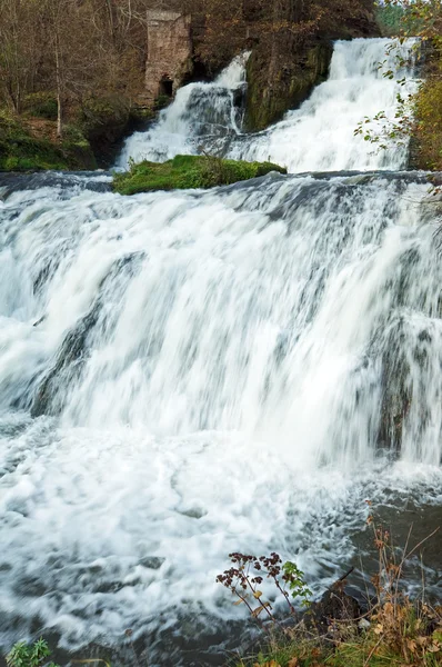 Waterfall on Autumn River — Stock Photo, Image
