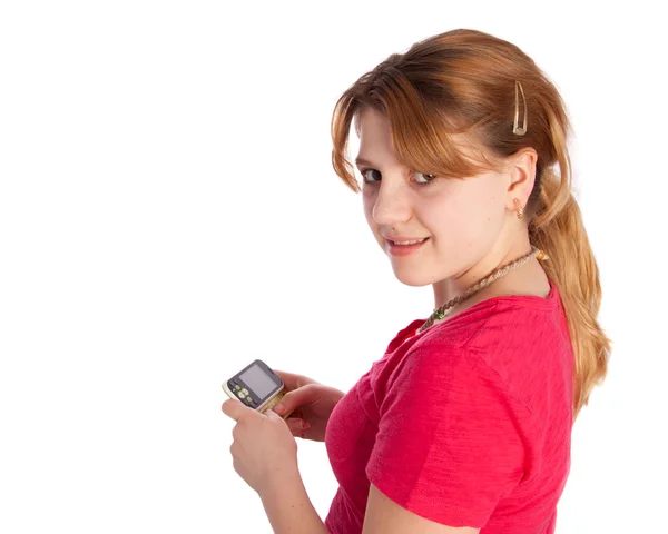 Ung flicka textning — Stockfoto