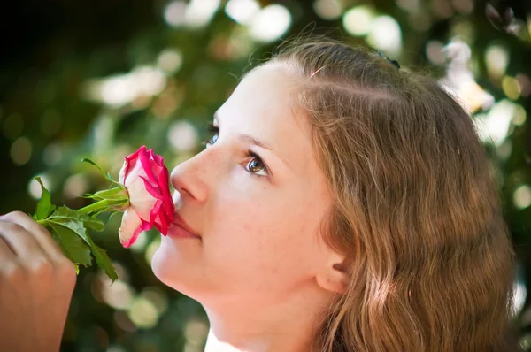 stock image Girl with a rose .