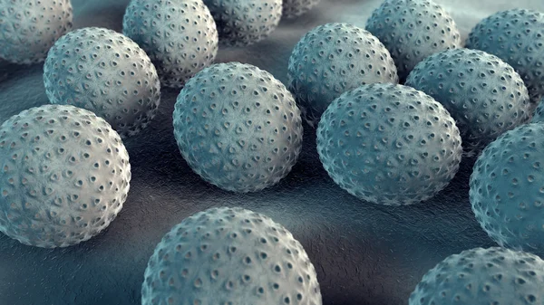 Pollenkörner unter Elektronenmikroskop — стокове фото