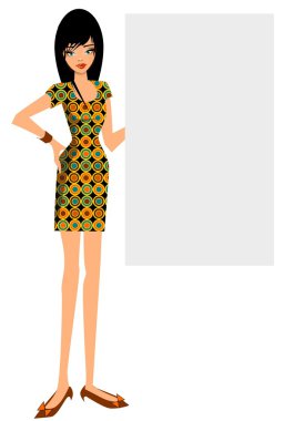 Woman with the announcement clipart