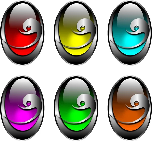 Buttons with a glass — Stock Vector