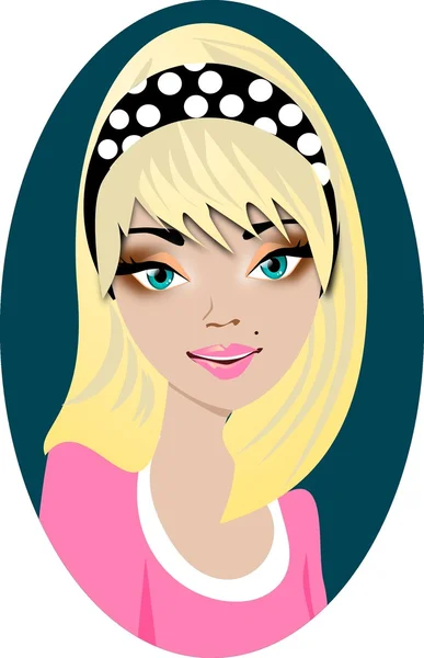 Portrait d'une blonde . — Image vectorielle