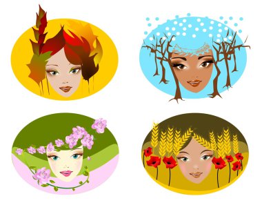 Portraits of four seasons. clipart