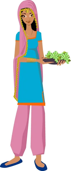 India woman — Stok Vektör
