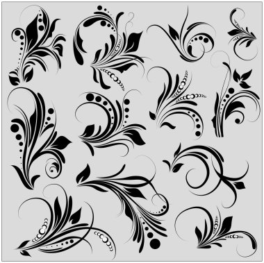 Antique Floral Vectors clipart