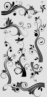 Floral Curly Elementary Design clipart