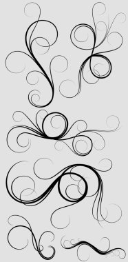 Stylish Swirl Isolate Elements clipart