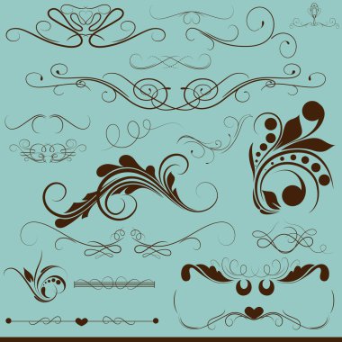 Conceptual Swirl Retro Elements clipart