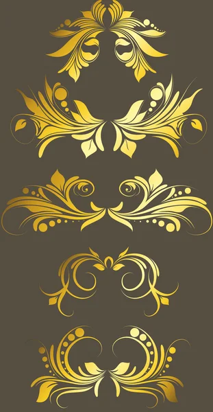 Ensemble Golden Flourish — Image vectorielle