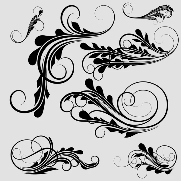 Creative Design Of Curly Elements — Stock Vector