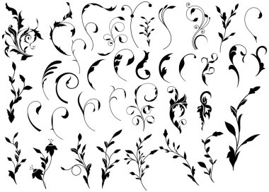 Dark Elementary Floral clipart