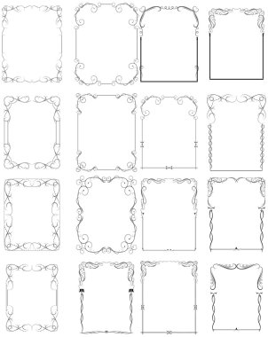 Set Of Flourish Border Frame clipart