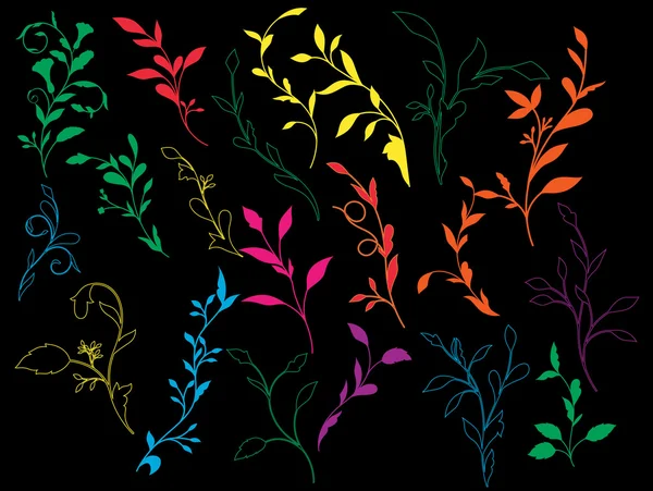創造的な着色された花の要素 — ストックベクタ
