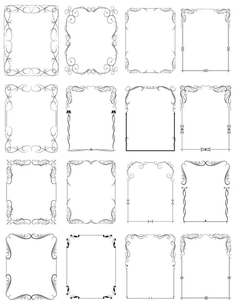 Marcos adornados elementales vectorizados — Archivo Imágenes Vectoriales