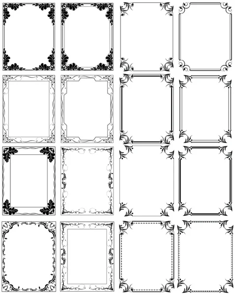 Set sierlijke swirl design frames — Stockvector