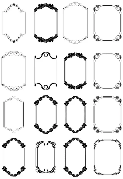 Verzamelingen van krullend frames — Stockvector