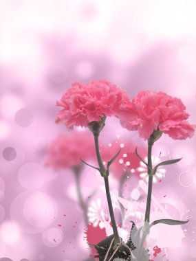 Cute Flowers On Blur Background clipart