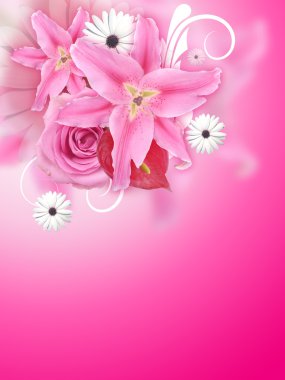 Cute Flowers Background clipart