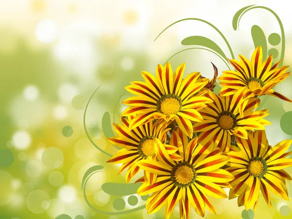 Beautiful Flowers On Bubbles Background — Stock Photo, Image