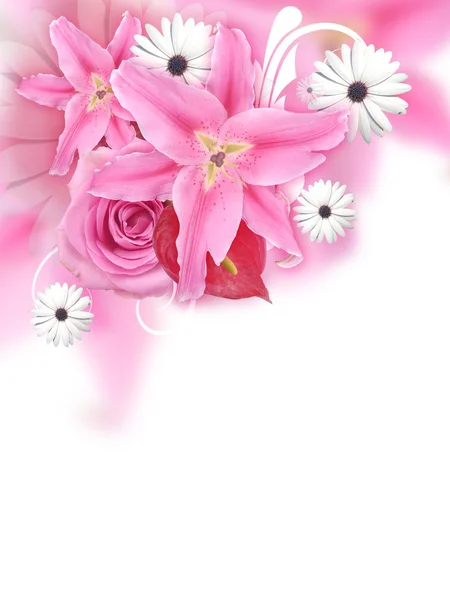 Sevimli pembe çiçek arka plan — Stok fotoğraf