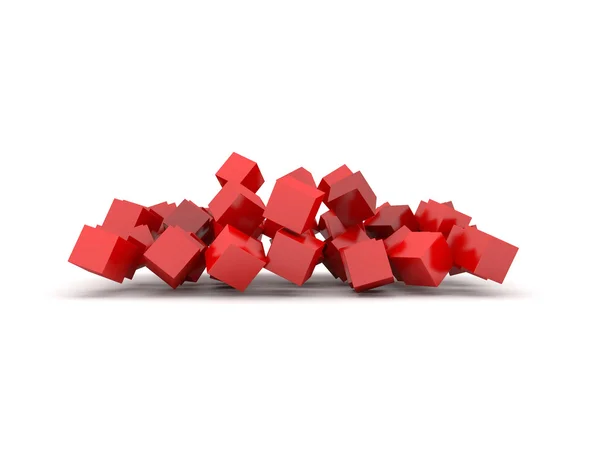 Воображаемые красные блестящие кубы — стоковое фото
