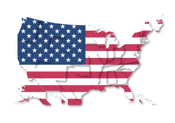 USAs flaggkarta — Stockfoto