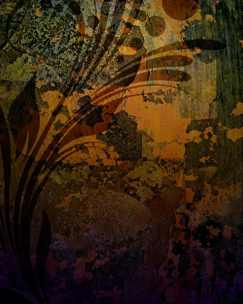 Blomstra grunge vägg — Stockfoto