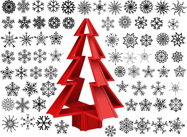 Snowflake winter set vector illustrations — Stock Vector