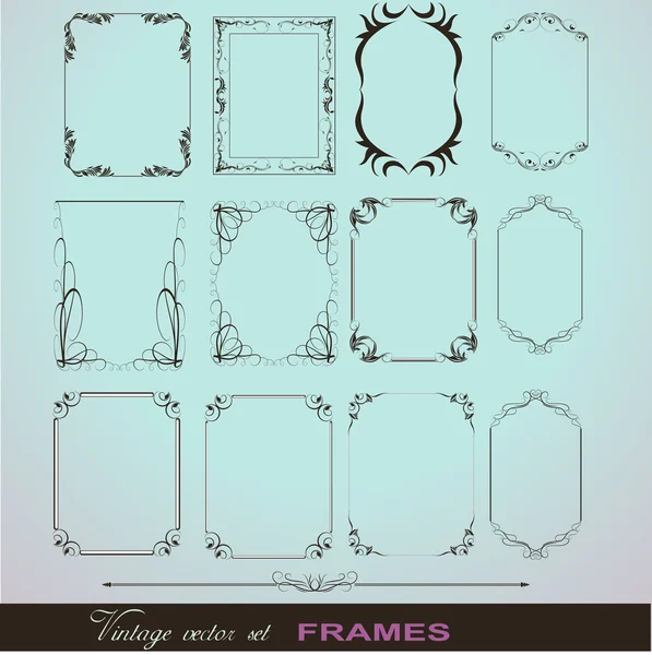 Hoek illustratie elementen frames — Stockvector