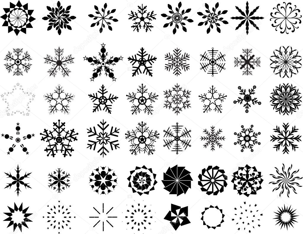 Snowflake winter set vector illustrations