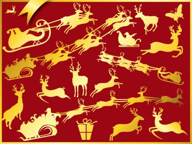 Golden Reindeer's Collection clipart