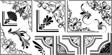 Vector Set Of Artistic Corners clipart