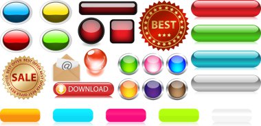 Creative Glossy Web Buttons Designs clipart