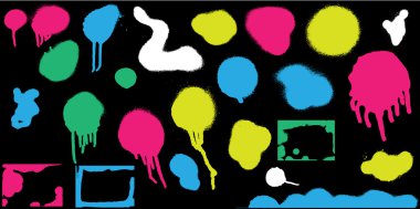 Colorful Spray Paint Spots clipart