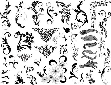 Abstract Design Floral Set clipart