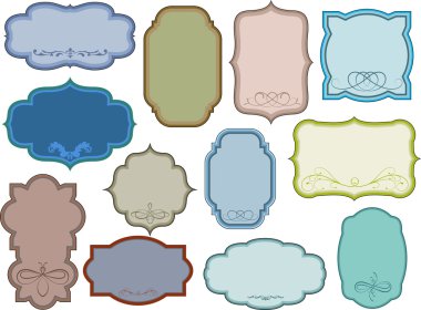 Vintage Editable Swirl Frame Designs clipart