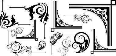 Vignette Corner Frame Set clipart