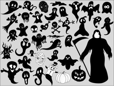 Funny Ghost Silhouettes clipart